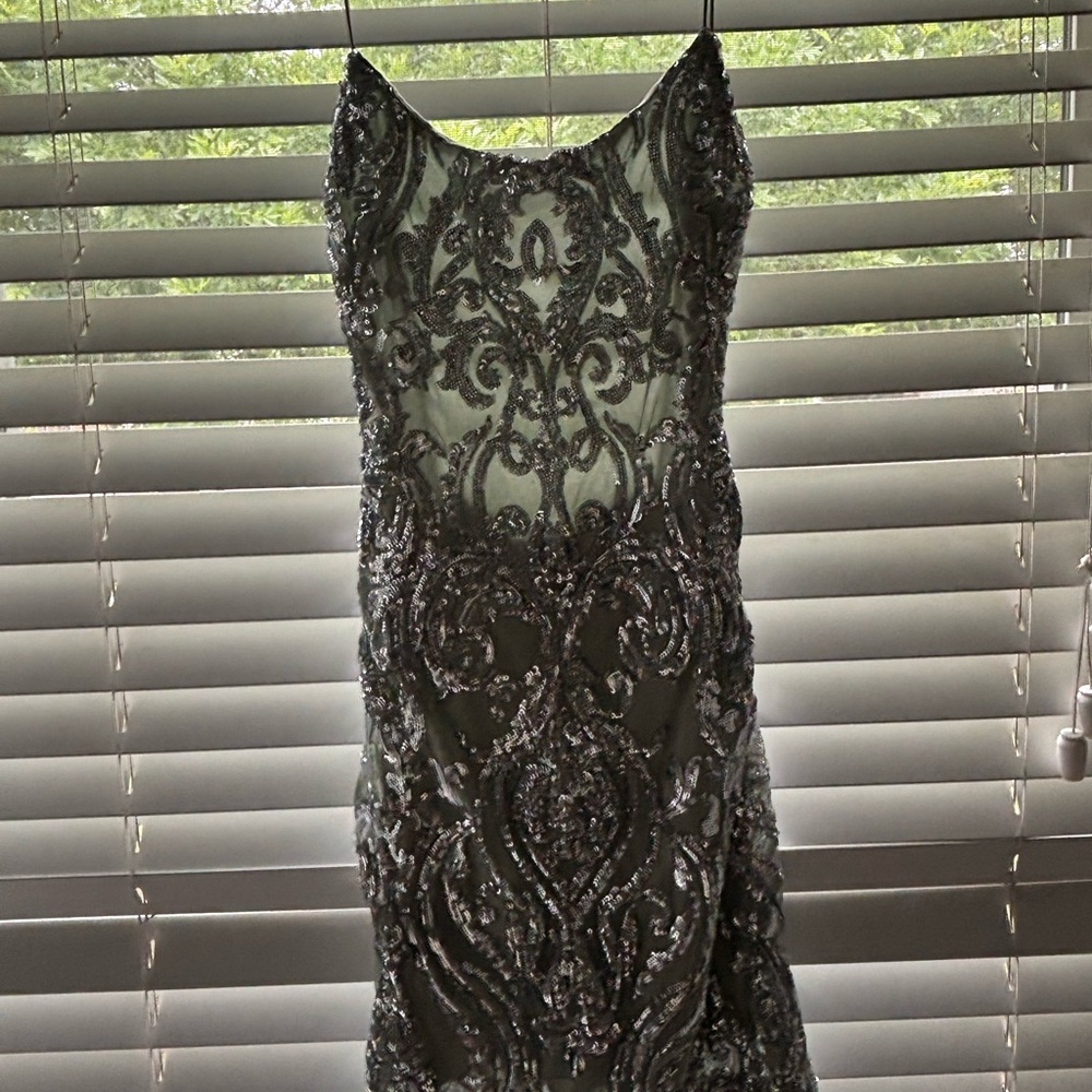 Elegant Silver Embellished Dress